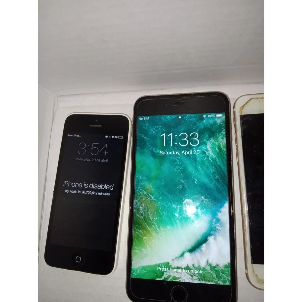 Lot Of 3 Apple iPhones - Mixed Models Conditions Locked AS IS PARTS ONLY